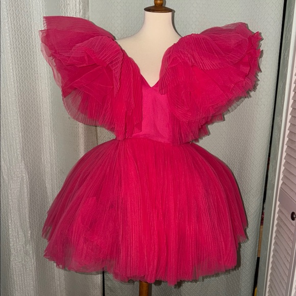 Fashion Nova Fuchsia Tulle Dress - Picture 3 of 4